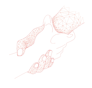 Hand reaching for a spark of an idea